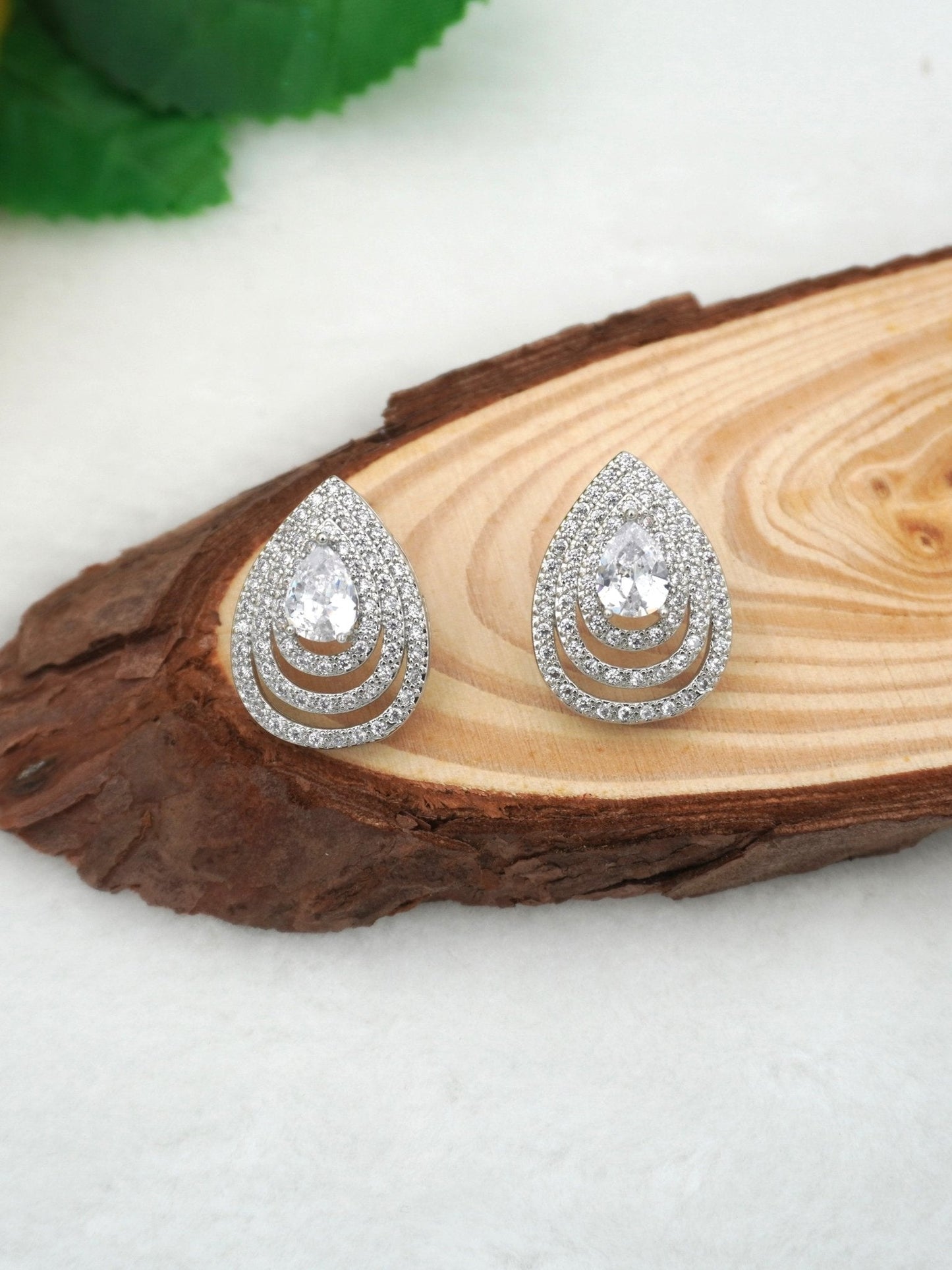 WHITE ANNORA ZIRCONIA STUDS - Jewels of Iva