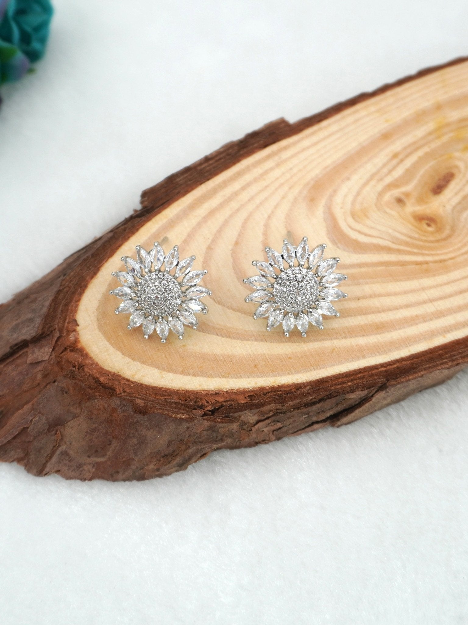 WHITE ASTER ZIRCONIA STUDS - Jewels of Iva