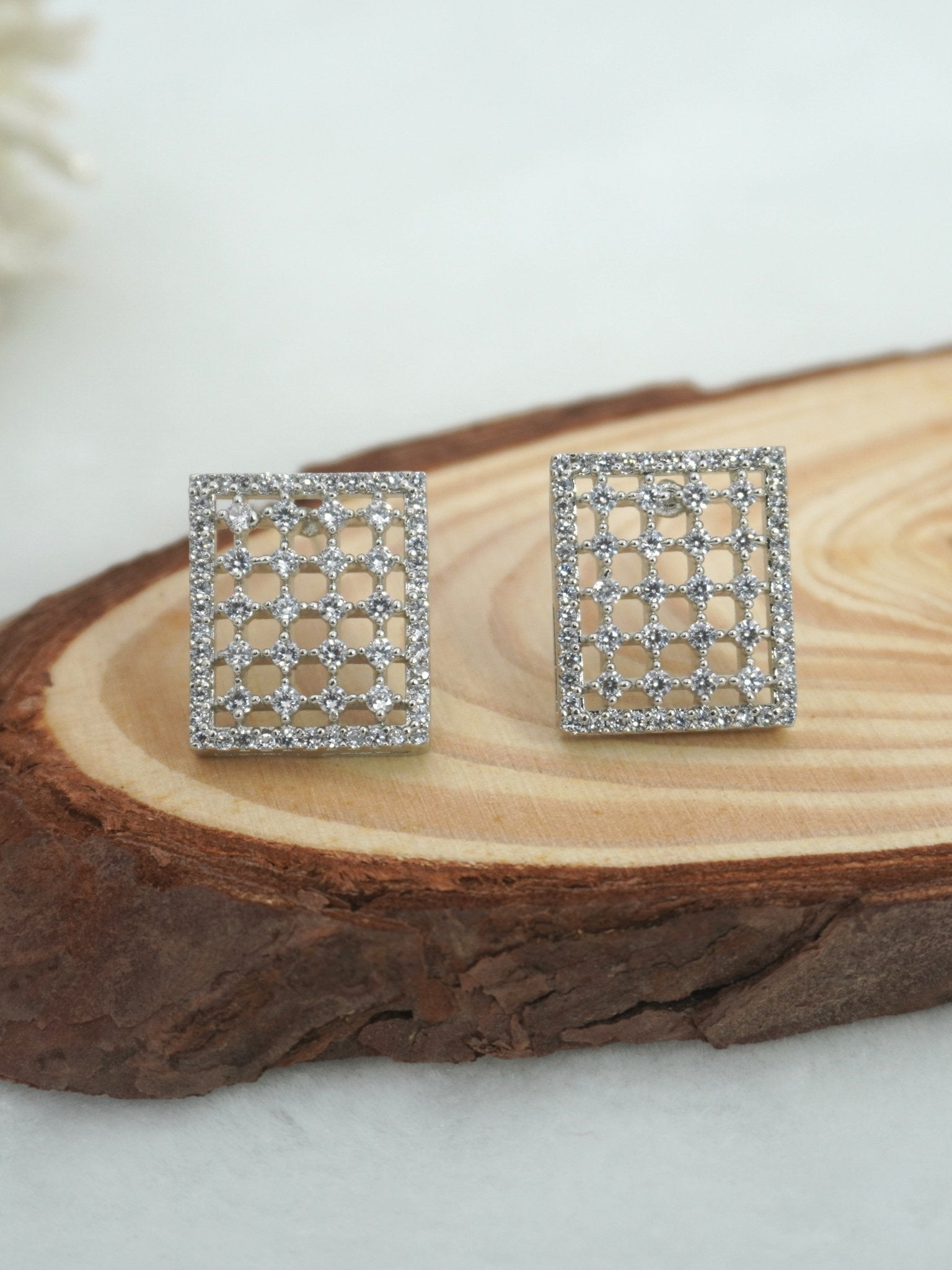 WHITE DARCY ZIRCONIA STUDS - Jewels of Iva