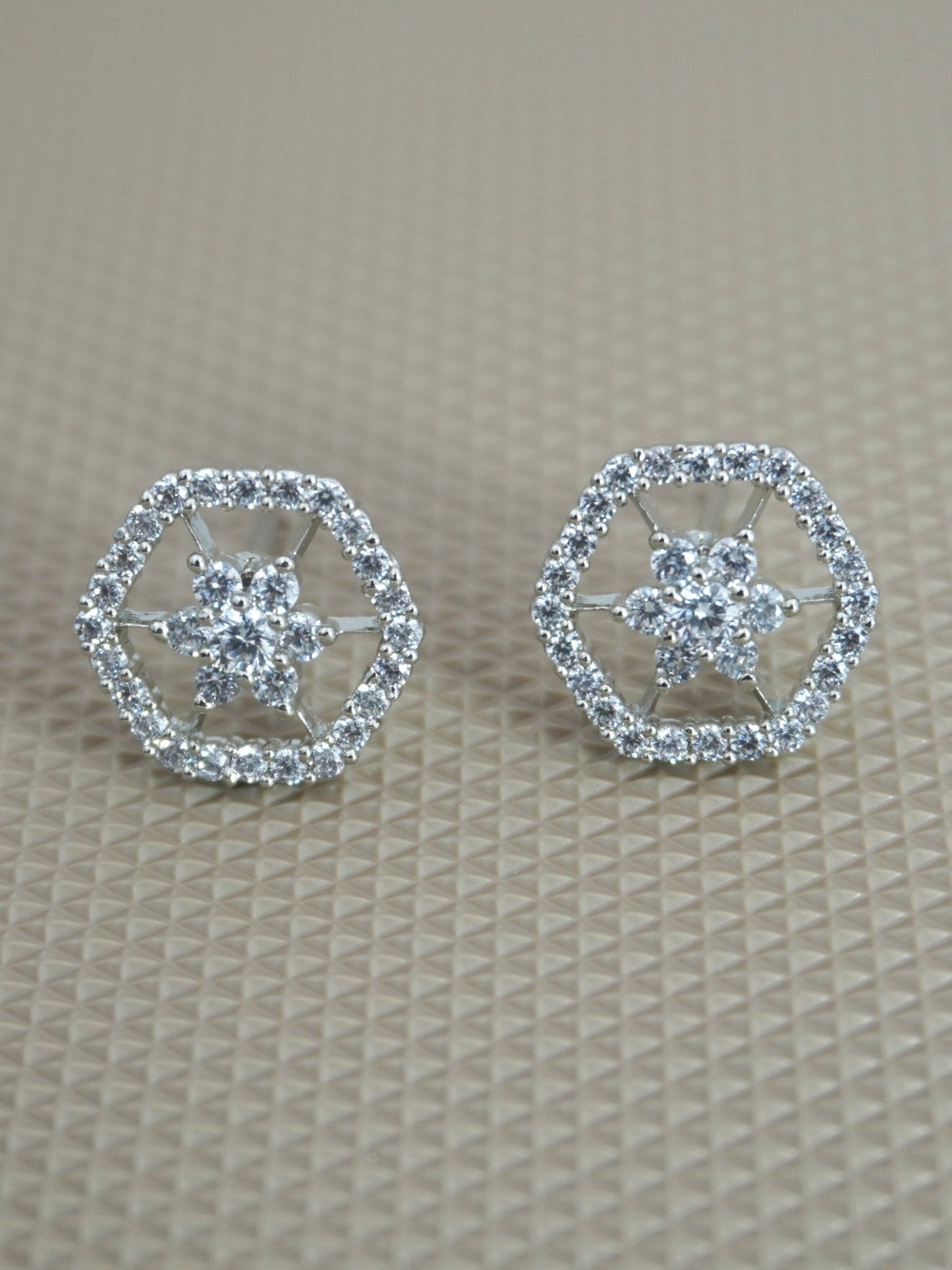 WHITE DELIE ZIRCONIA STUDS - Jewels of Iva
