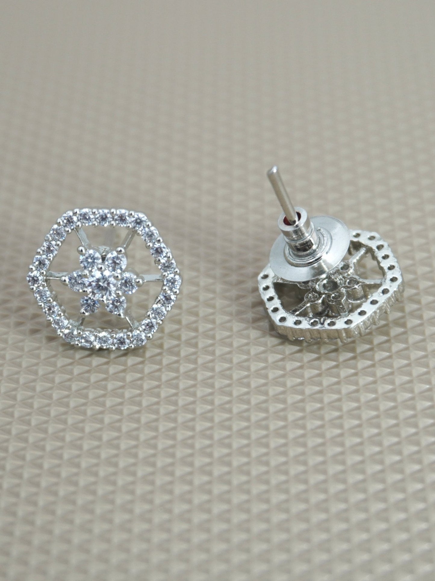 WHITE DELIE ZIRCONIA STUDS - Jewels of Iva