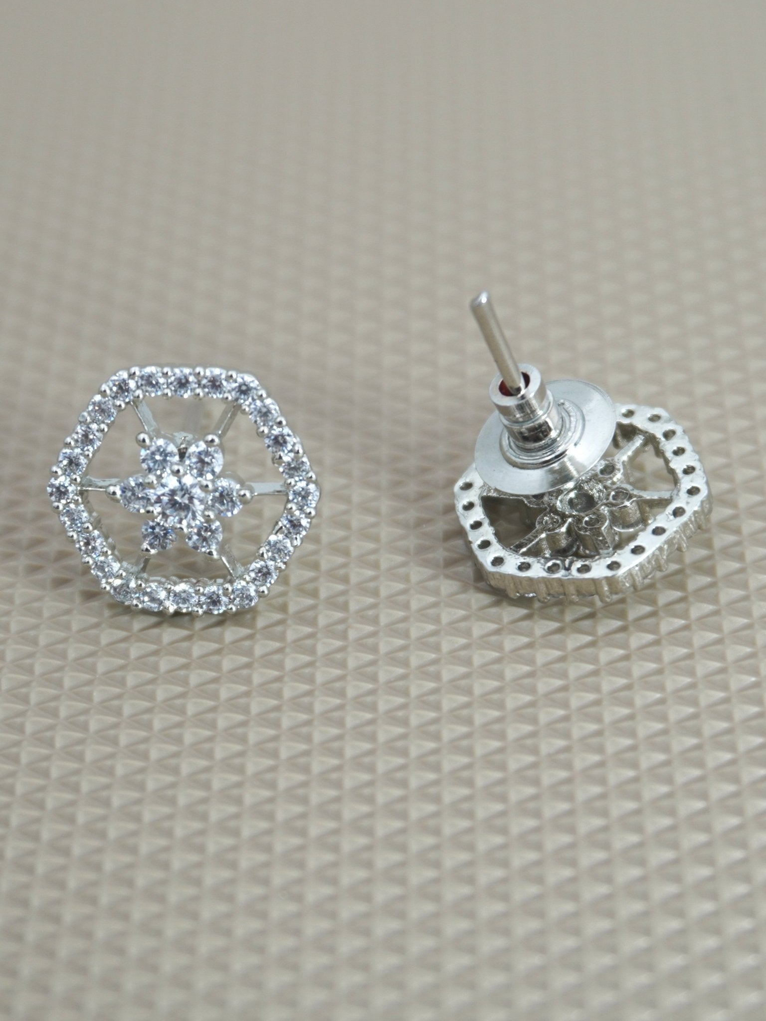 WHITE DELIE ZIRCONIA STUDS - Jewels of Iva