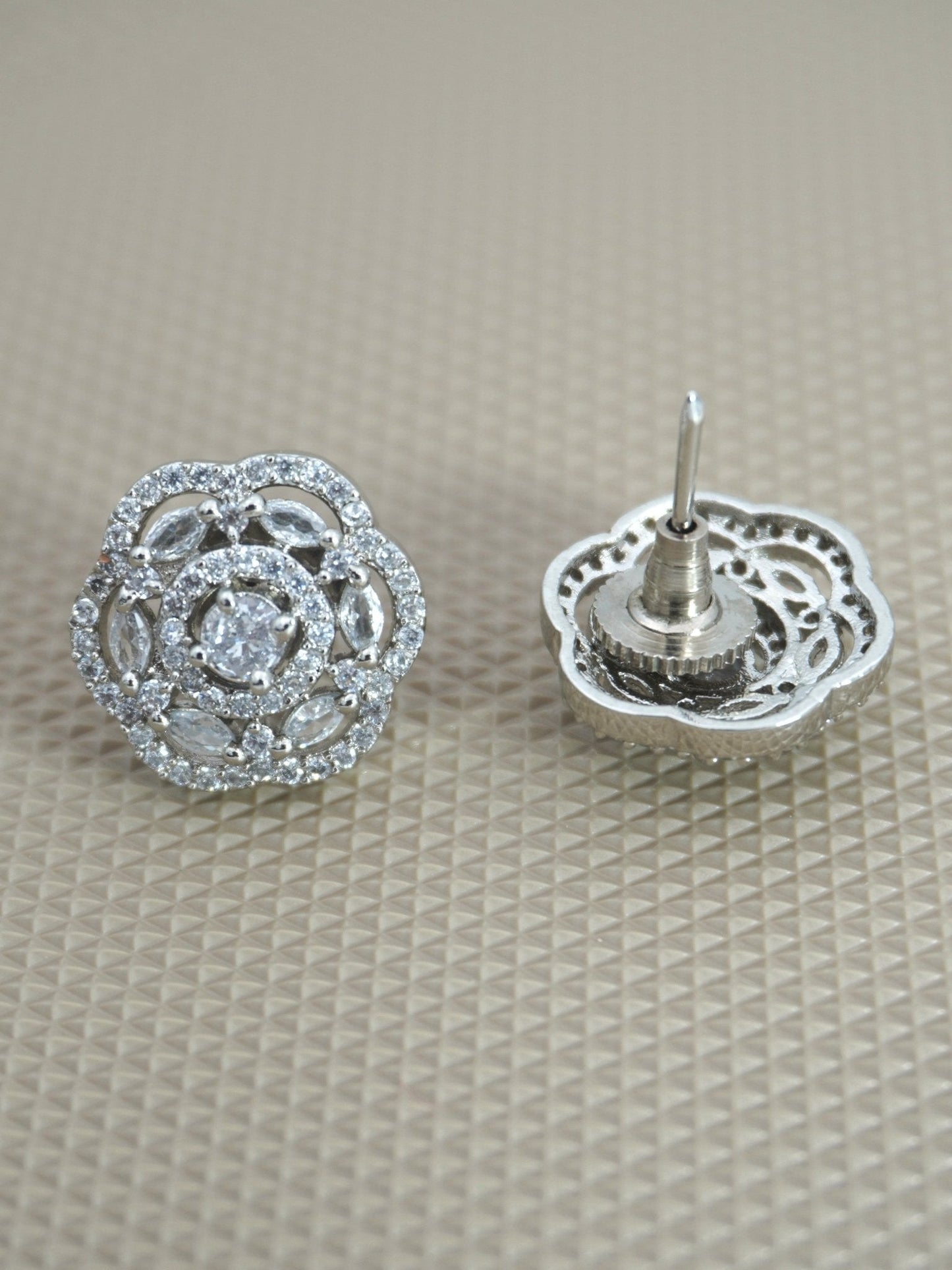 WHITE MIRA ZIRCONIA STUDS - Jewels of Iva