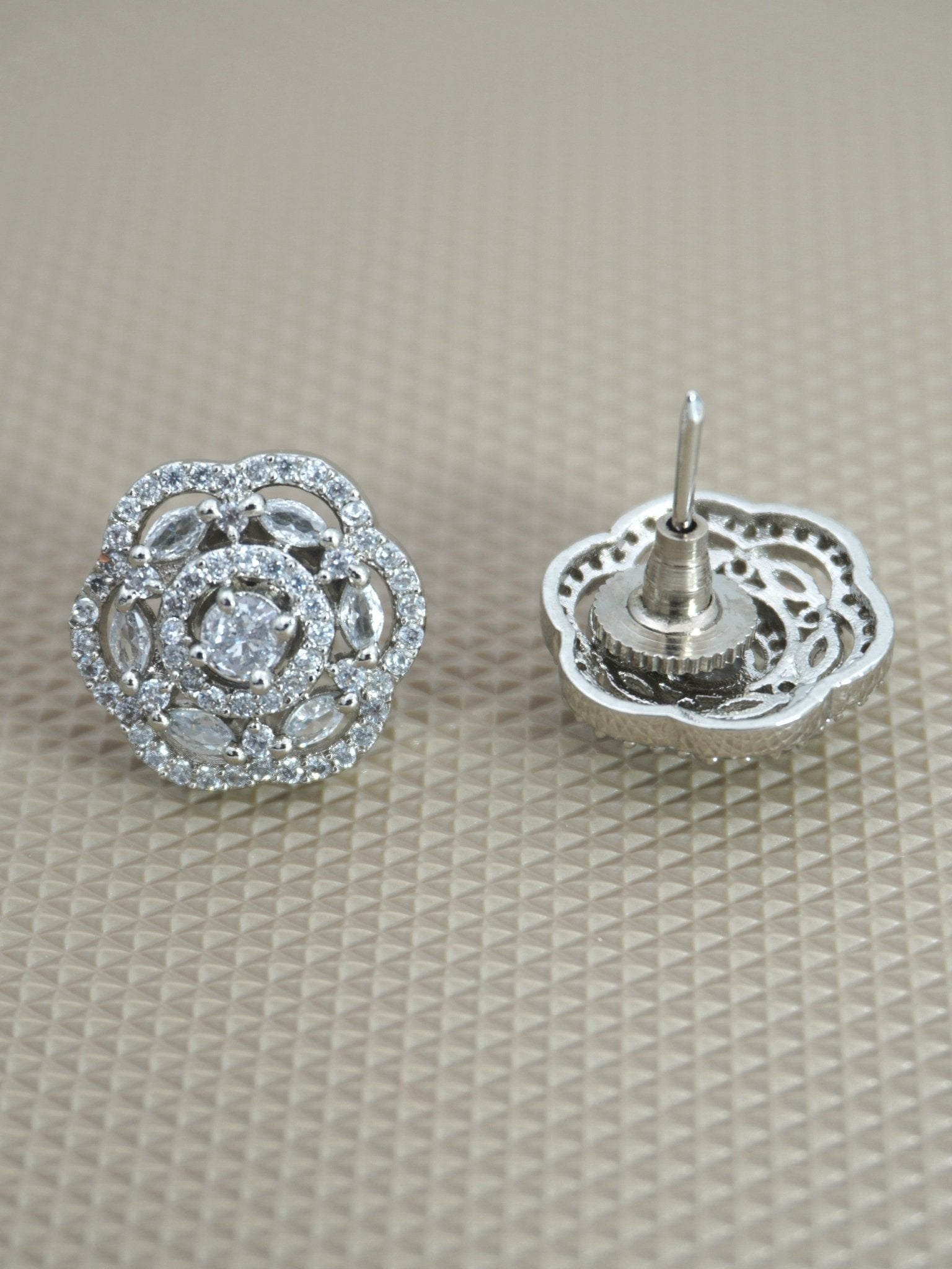 WHITE MIRA ZIRCONIA STUDS - Jewels of Iva