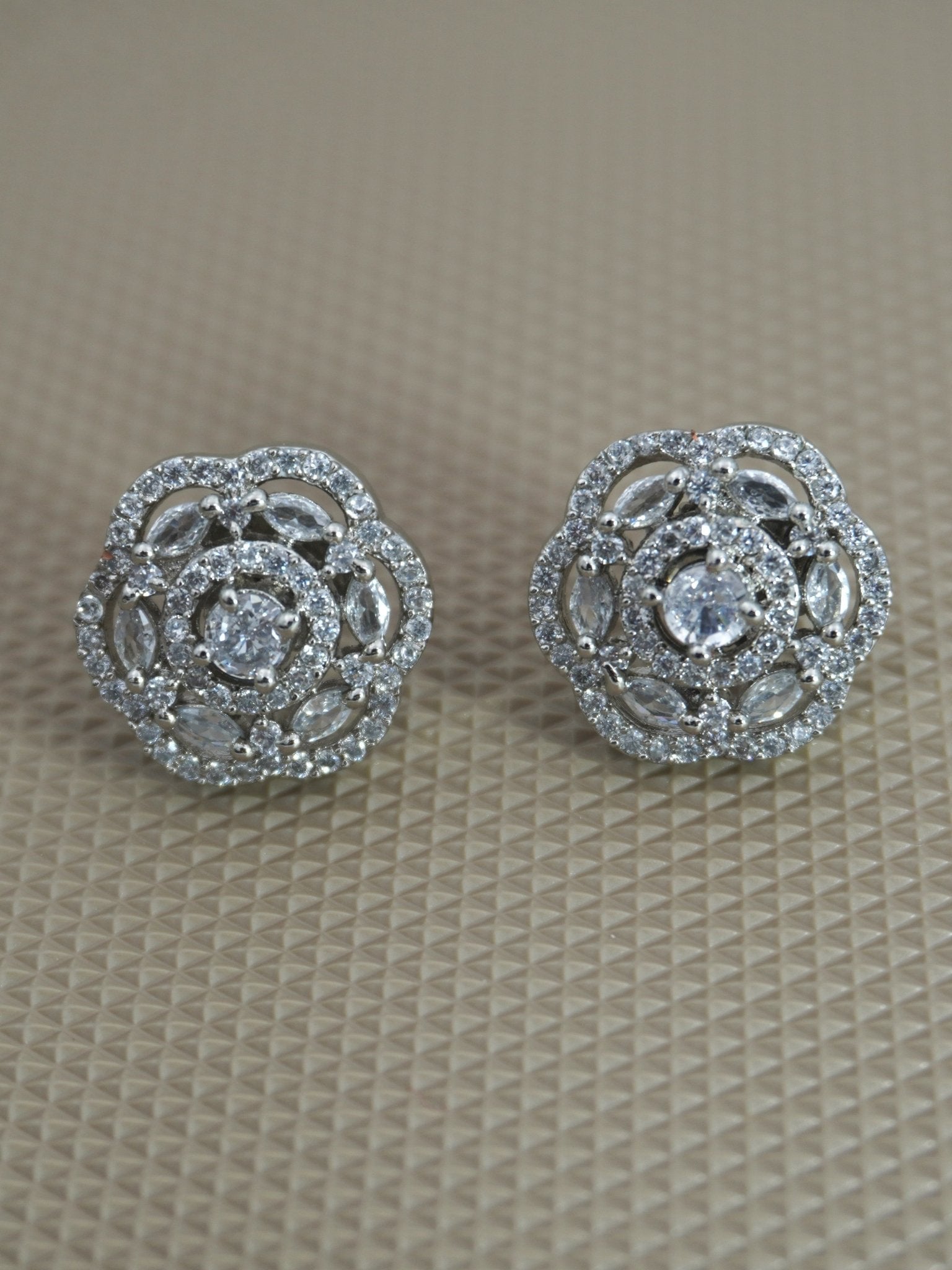 WHITE MIRA ZIRCONIA STUDS - Jewels of Iva
