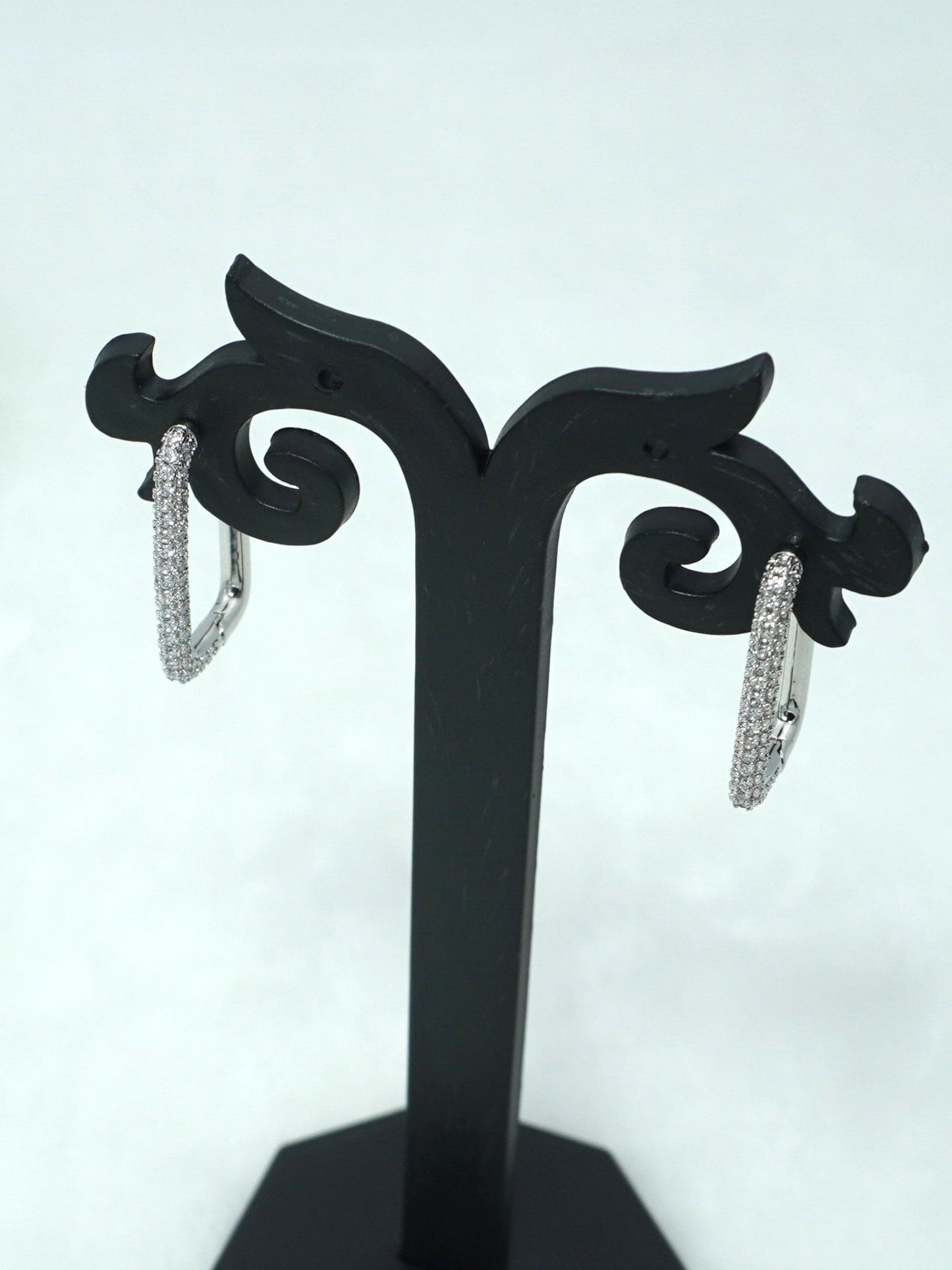 WHITE OBLONG ZIRCONIA EARRINGS - Jewels of Iva