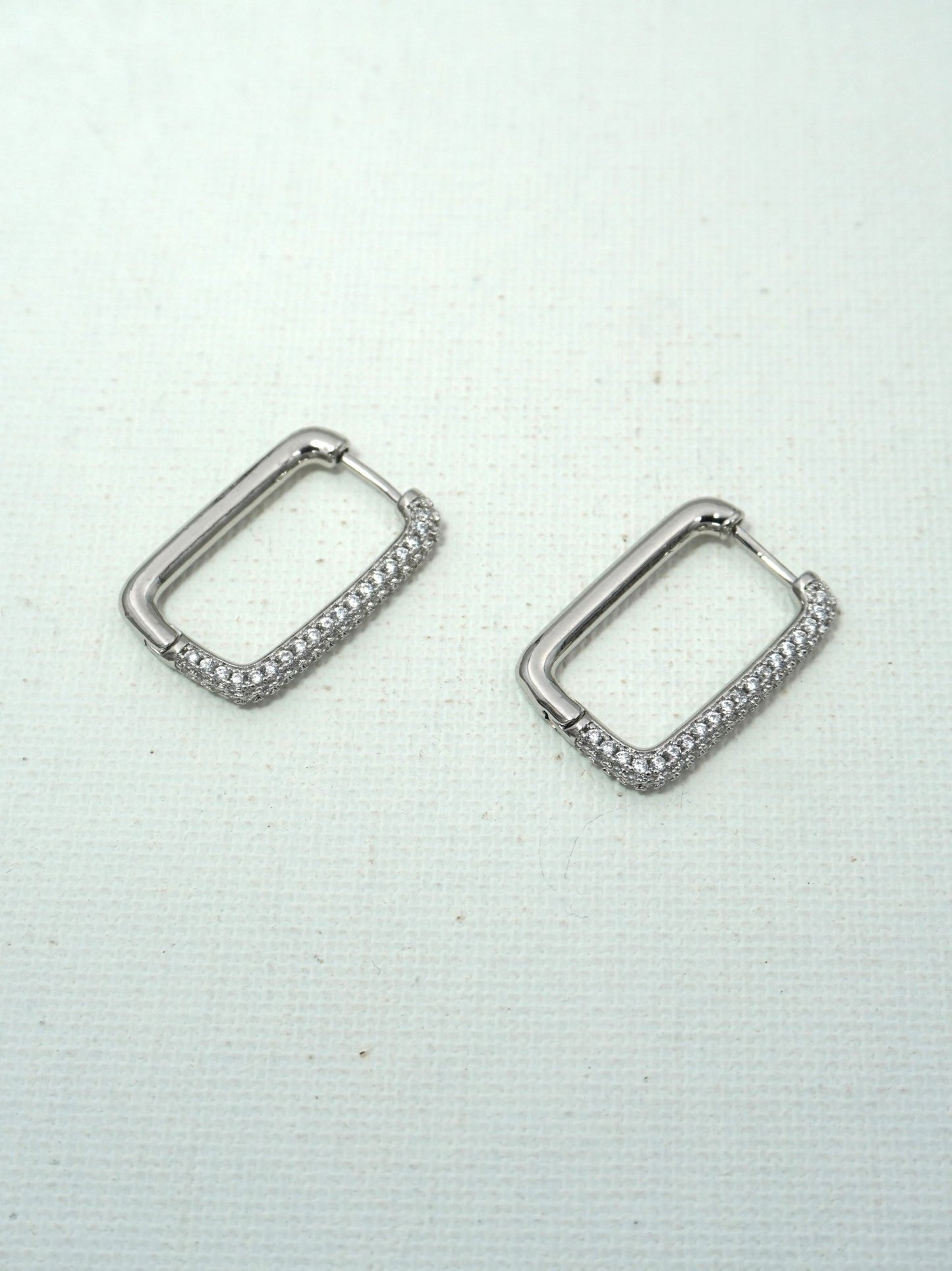 WHITE OBLONG ZIRCONIA EARRINGS - Jewels of Iva