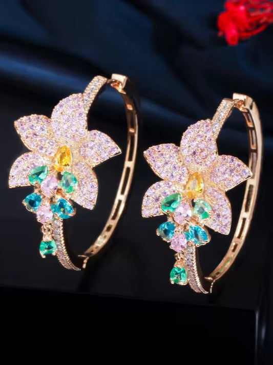 PINK ESTER ZIRCONIA EARRINGS