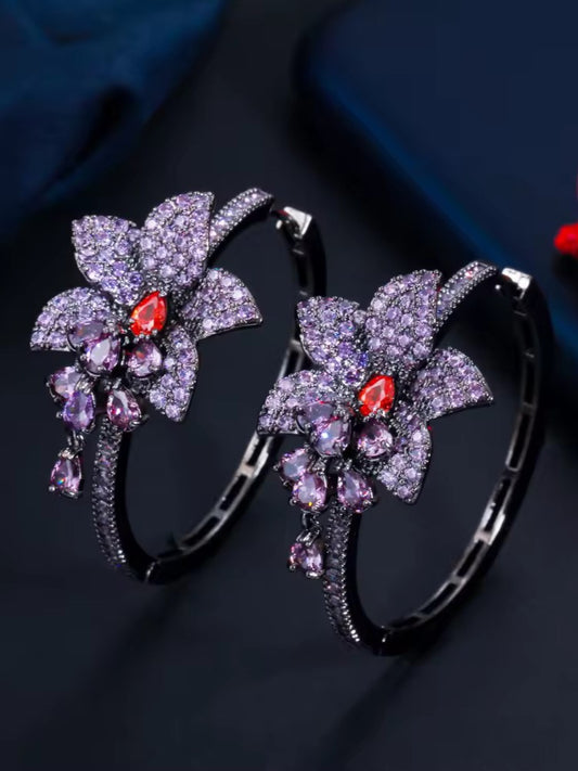 PURPLE ESTER ZIRCONIA EARRINGS