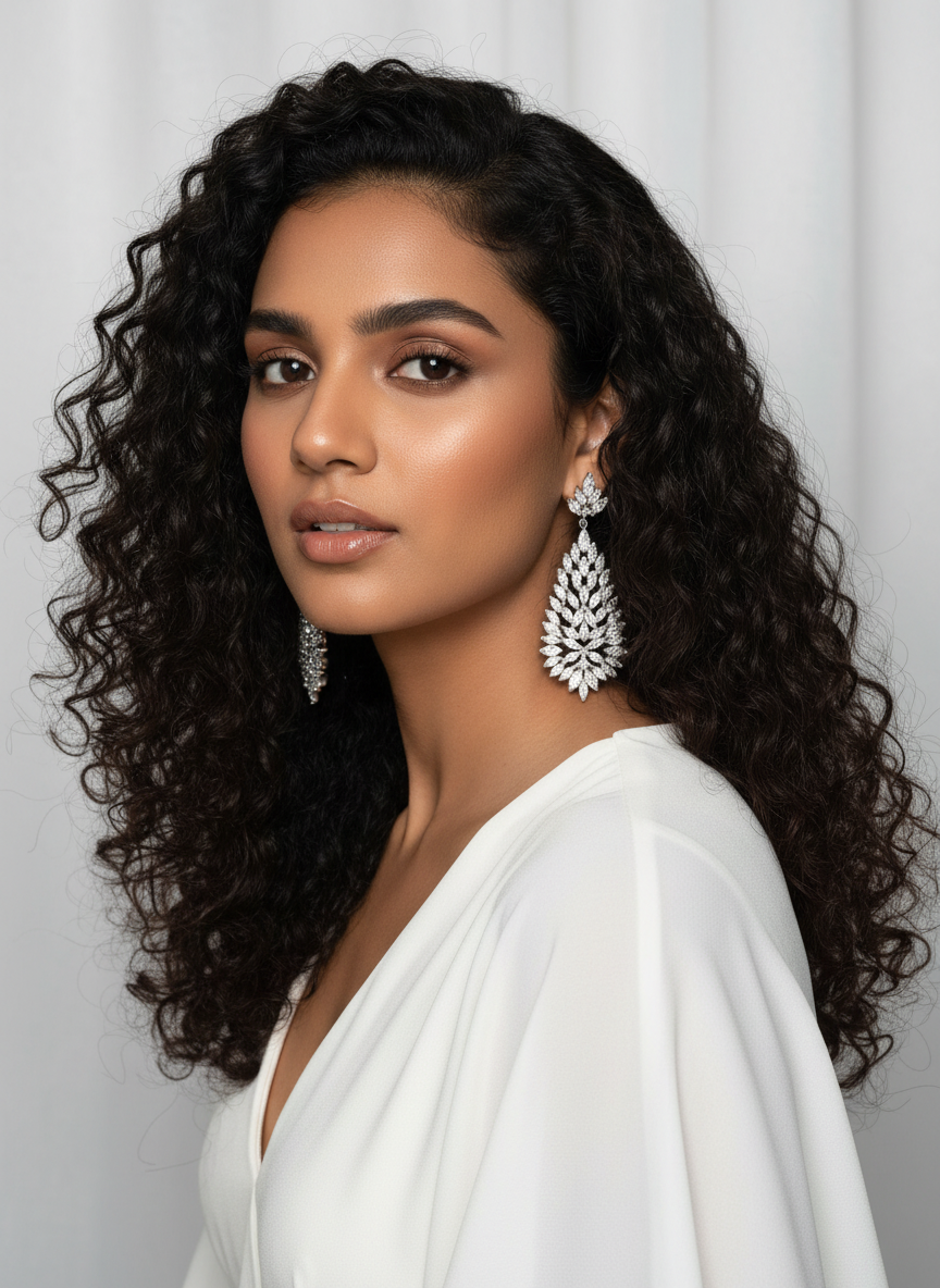 SILVER REGINA ZIRCONIA EARRINGS