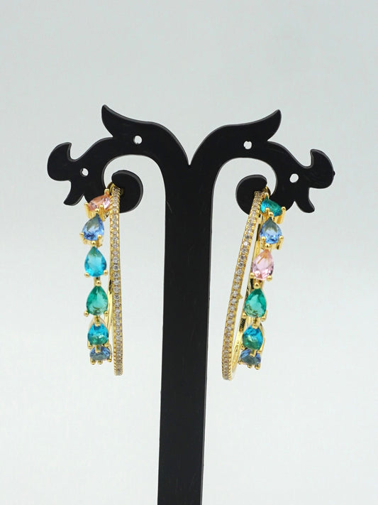 MULTICOLOR HARPER2 ZIRCONIA EARRINGS