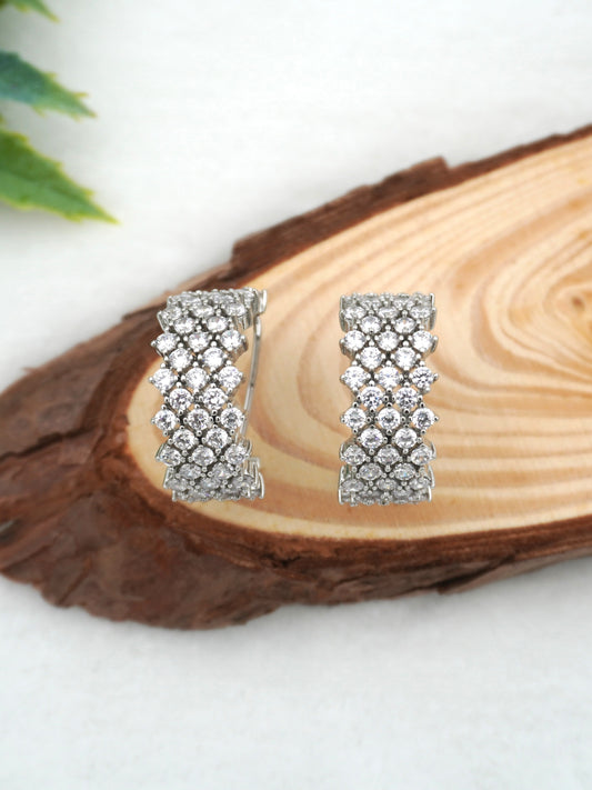 SILVER CHERYL ZIRCONIA EARRINGS
