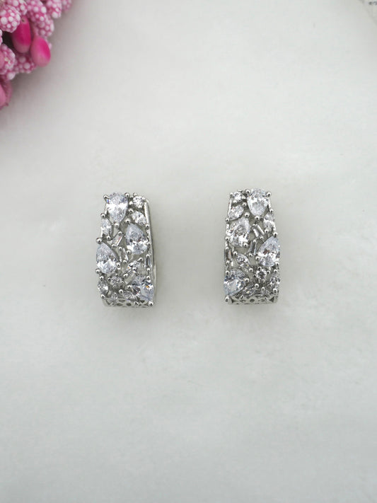 SILVER RANA ZIRCONIA EARRINGS