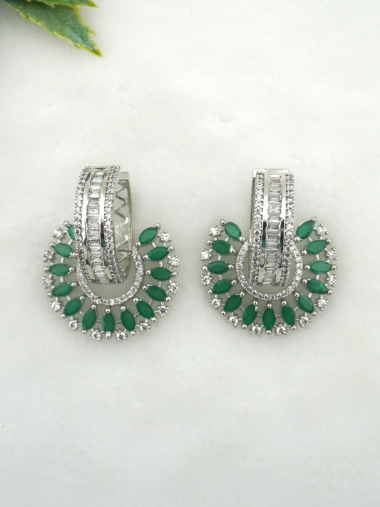 GREEN AVERY HOOP EARRINGS