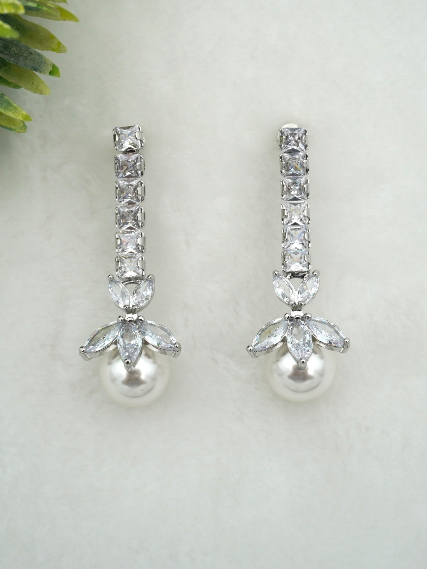 SILVER ALESSA ZIRCONIA EARRINGS