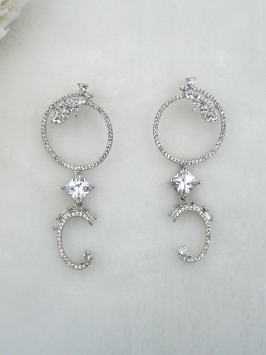 WHITE AMERICAN DIAMOND EARRINGS FOR WOMEN | JEWELS OF IVA