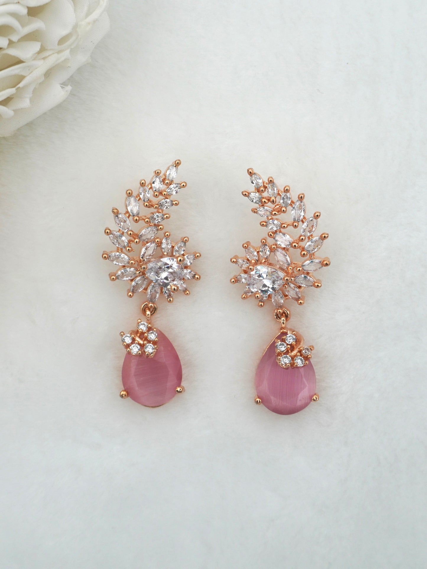 PINK LILA ZIRCONIA EARRINGS