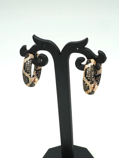GOLD LEOPARD3 ZIRCONIA EARRINGS