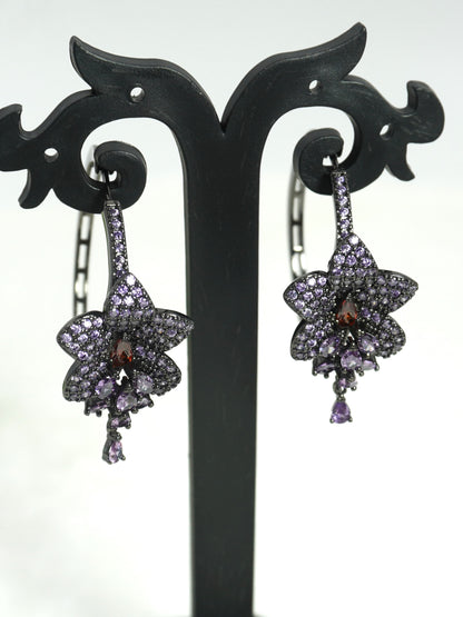 PURPLE ESTER ZIRCONIA EARRINGS