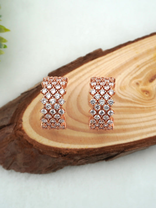 ROSE GOLD CHERYL ZIRCONIA EARRINGS