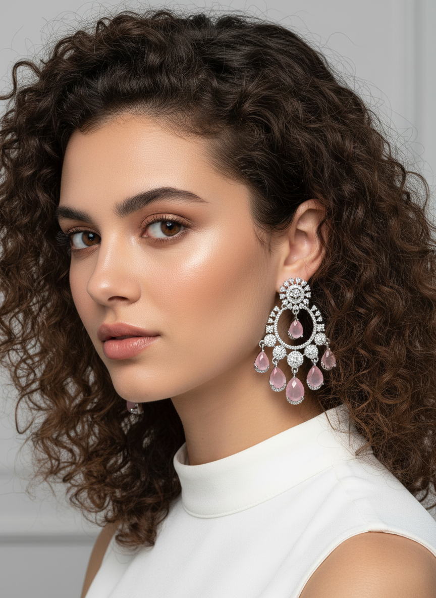 PINK VIHA ZIRCONIA EARRINGS
