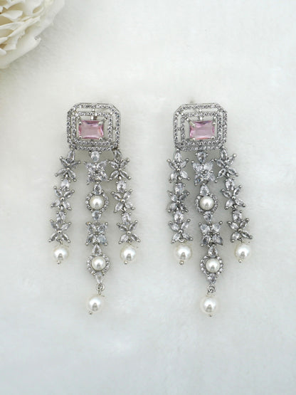 PINK EMILY ZIRCONIA EARRINGS