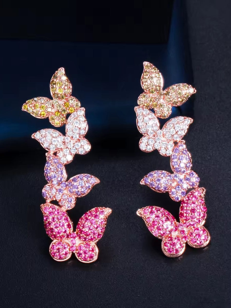 MULTICOLOR SKIPPER ZIRCONIA EARRINGS