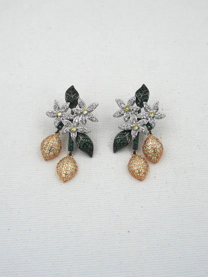 MULTICOLOR CLOVER ZIRCONIA EARRINGS