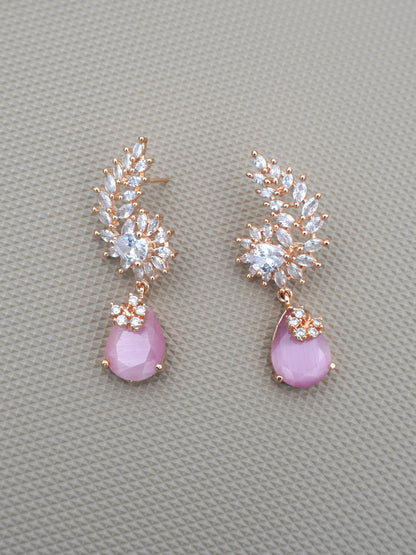 PINK LILA ZIRCONIA EARRINGS