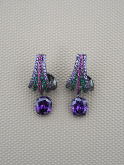 PURPLE MAREN ZIRCONIA EARRINGS