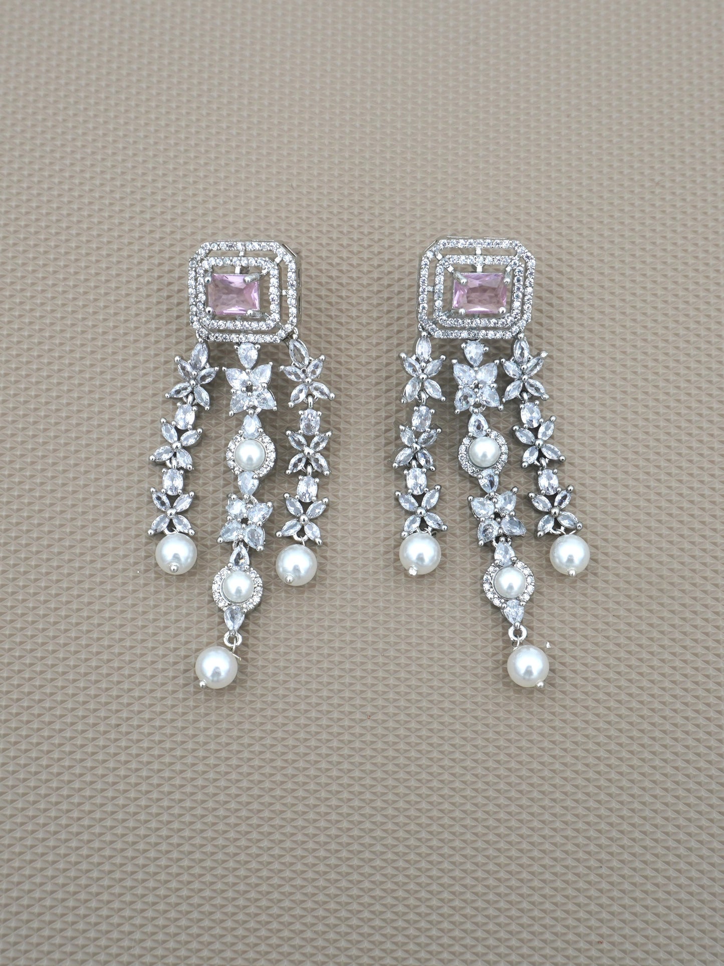 PINK EMILY ZIRCONIA EARRINGS