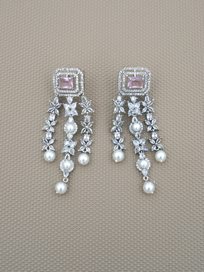 PINK EMILY ZIRCONIA EARRINGS