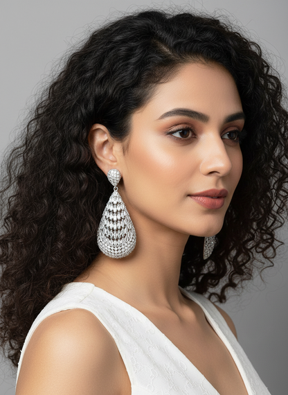 SILVER REINA ZIRCONIA EARRINGS
