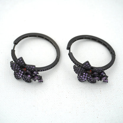 PURPLE ESTER ZIRCONIA EARRINGS
