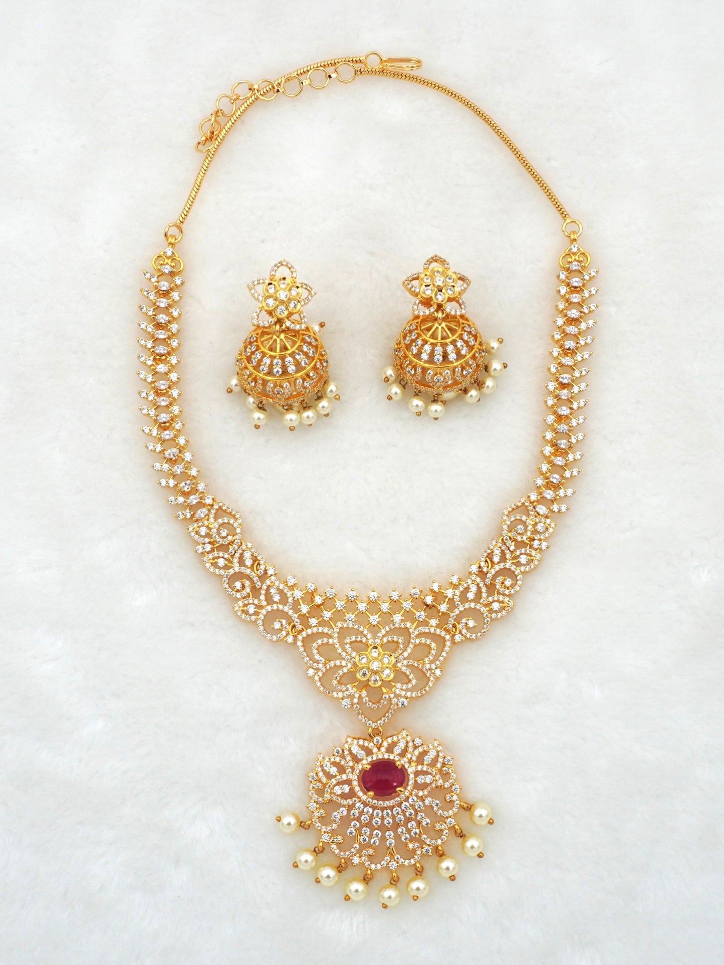 RUBY KAVERI NECKLACE SET