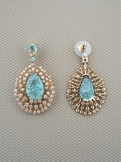 TURQUOISE MEGAN ZIRCONIA EARRINGS