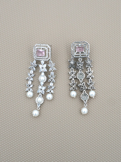 PINK EMILY ZIRCONIA EARRINGS
