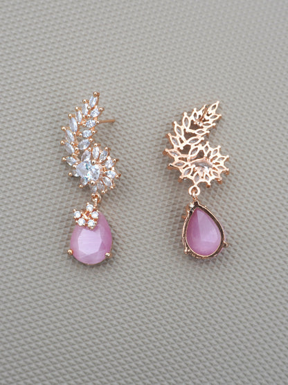 PINK LILA ZIRCONIA EARRINGS