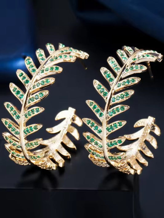 GREEN EVELYN ZIRCONIA EARRINGS