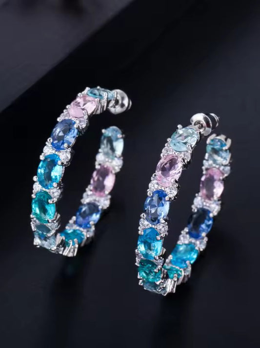 MULTICOLOR AGNES ZIRCONIA EARRINGS