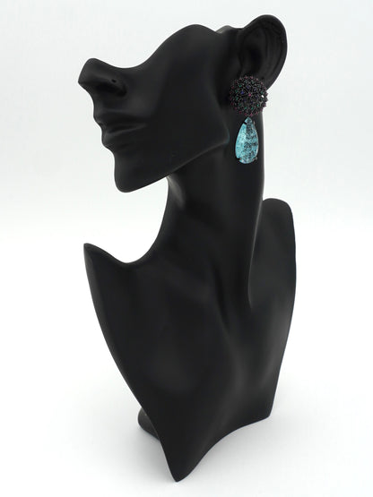 TURQUOISE REMY ZIRCONIA EARRINGS