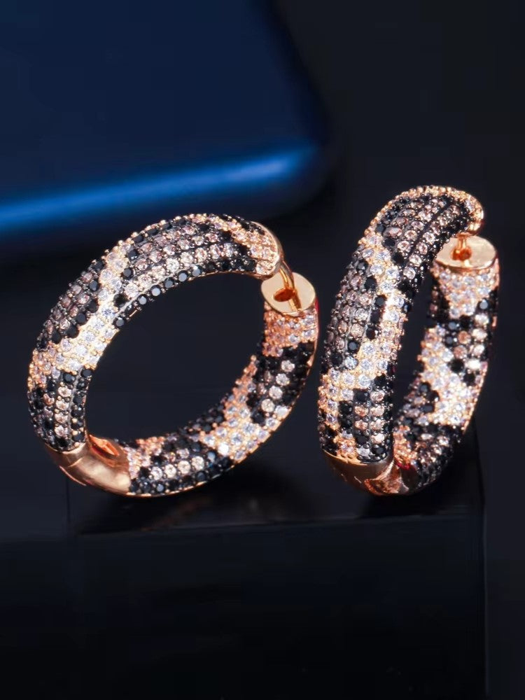 GOLD LEOPARD3 ZIRCONIA EARRINGS