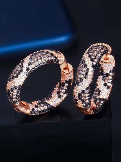 GOLD LEOPARD3 ZIRCONIA EARRINGS