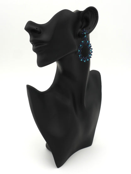 BLUE RHEA ZIRCONIA EARRINGS