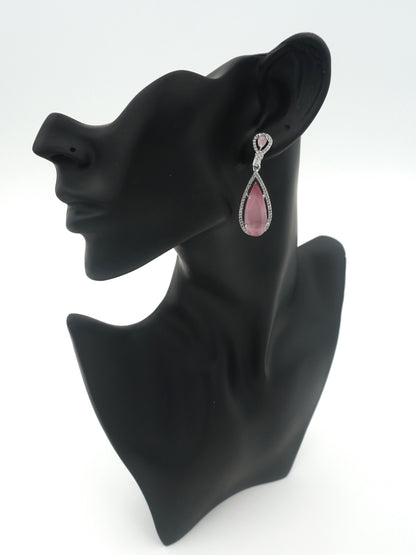 PINK ARIA ZIRCONIA EARRINGS