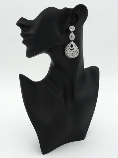 SILVER KELSEY ZIRCONIA EARRINGS