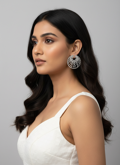 SILVER MABEL ZIRCONIA EARRINGS