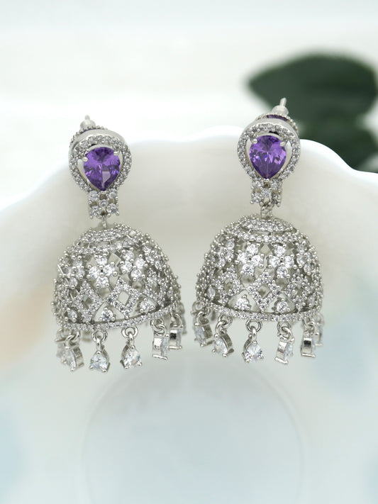 PURPLE MAYA ZIRCONIA JHUMKIS