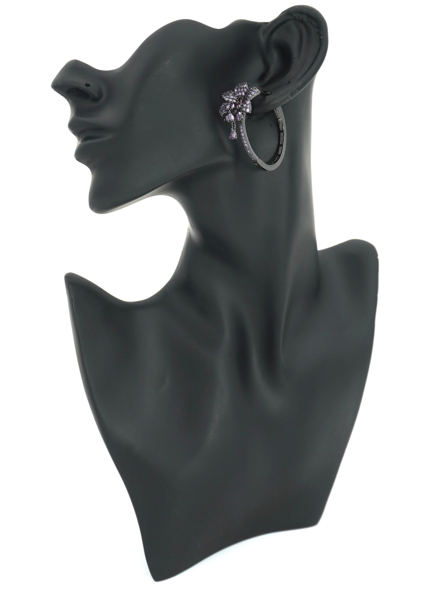 PURPLE ESTER ZIRCONIA EARRINGS
