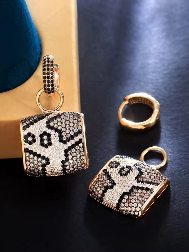 GOLD LEOPARD4 ZIRCONIA EARRINGS